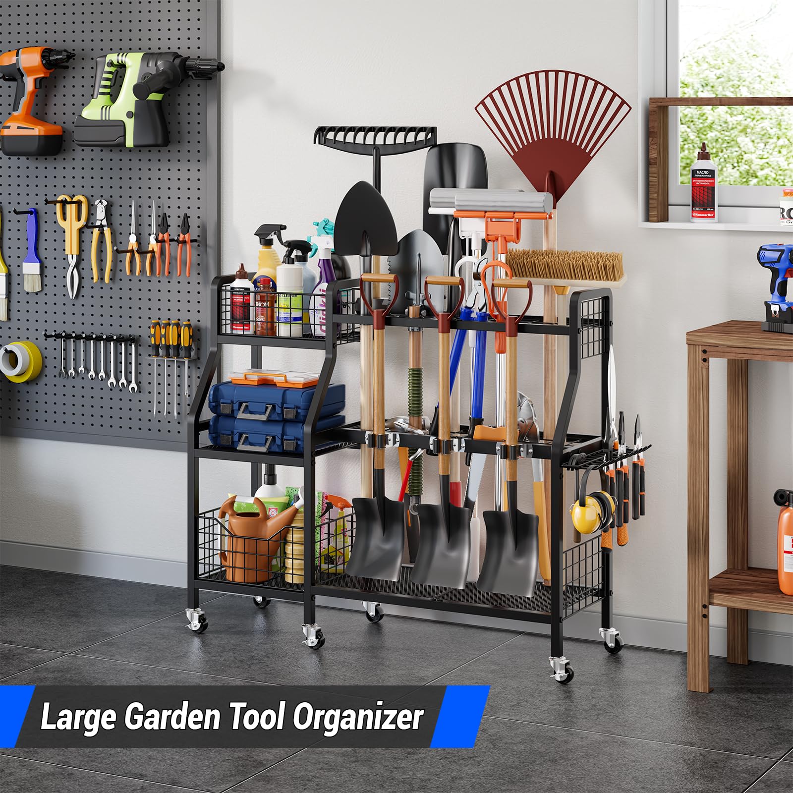 Amazon.com: keomaisyto Garden Tool Organizer with 6 Wheels(3